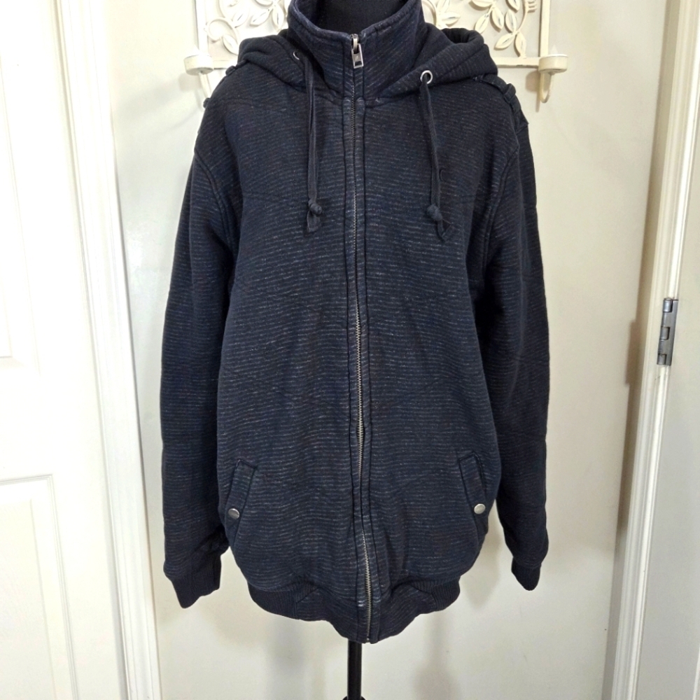 Hurley Men's Black Hooded Jacket Size L